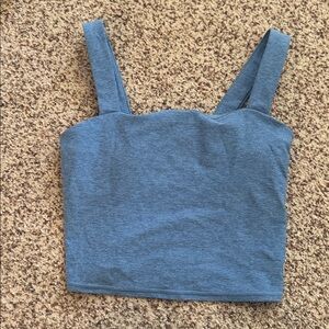 Vuori Heather Blue square neck tank top